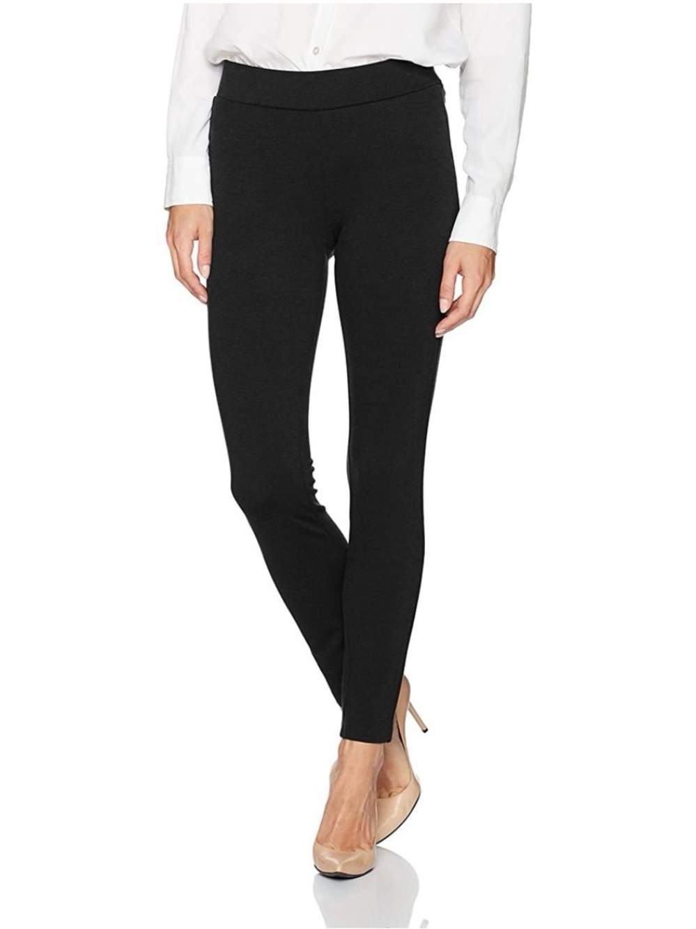 NYDJ Women’s Black Pull-On Ponte Skinny Basic Legging 2 Petite NWT Slimming